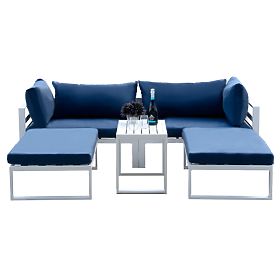 Ensemble de mobilier de jardin SANTO blanc, Halmar