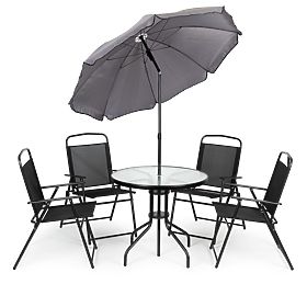 Ensemble de mobilier de jardin table 4 chaises parasol, MultiGarden
