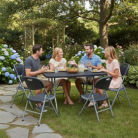 Ensemble de restauration FETA NOIR 180 cm + 6 chaises NOIR