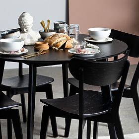 Ensemble de salle à manger Roxby table noire et quatre chaises