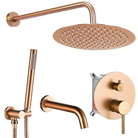 Ensemble encastré pour baignoire et douche Rea Lungo Cuivre Brossé, Rea