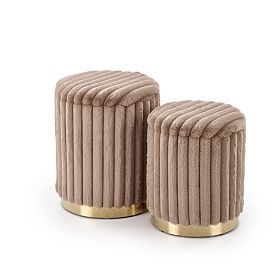 Ensemble FIDO de 2 poufs, cappuccino / doré (1p=1kpl)