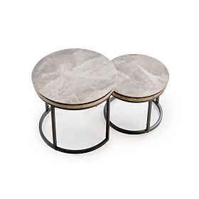 Ensemble ITAKA de 2 bancs, marbre cendré / graphite (1p=1pc), Halmar