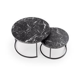 Ensemble JAVA de 2 bancs, marbre noir / noir (1p=1pcs)