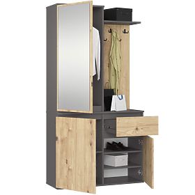 ENSEMBLE POUR ENTRÉE ENTRO PK GRIS GRAPHITE / CHÊNE ARTISAN