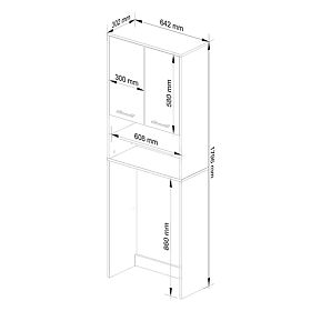 ÉTAGÈRE DE SALLE DE BAIN FIN COLONNE 2D LAVE-LINGE SONOMA - BLANC