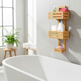 Étagère en bambou MANILA 3 niveaux pour cuisine et salle de bain