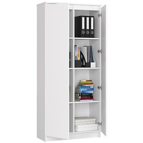 ÉTAGÈRE FERMÉE R80 2D 8P CLP BLANC