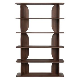 Étagère haute Loocky, arrondie, Noyer Warmia