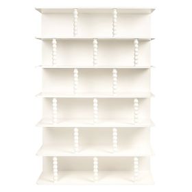 Étagère haute Perla, blanche, supports en forme de billes