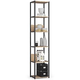 Étagère loft en métal 40 cm - noir-chêne sonoma - 6 étagères
