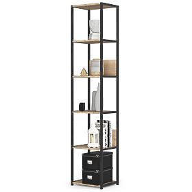 Étagère loft en métal 40 cm - noir-chêne sonoma - 6 étagères