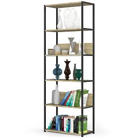 Étagère loft en métal 70 cm - noir-chêne artisan - 6 étagères