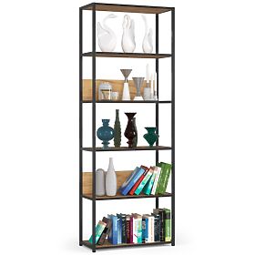 Étagère loft en métal 70 cm - noir-chêne craft - 6 étagères