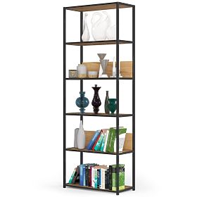 Étagère loft en métal 70 cm - noir-chêne craft - 6 étagères