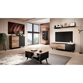 Étagère Murale RANDOM P-1 - Chêne Wotan/Noir, Halmar