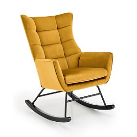 Fauteuil à bascule BAZALTO moutarde (1p=1pc), Halmar