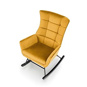 Fauteuil à bascule BAZALTO moutarde (1p=1pc), Halmar