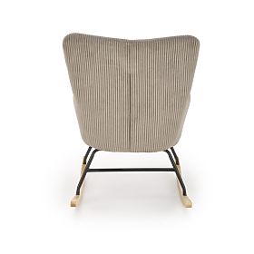 Fauteuil à bascule BELMIRO - velours côtelé gris, Halmar