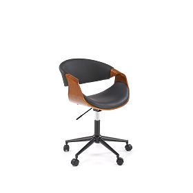 Fauteuil de bureau BILBO noir / noyer (1p=1pcs), Halmar