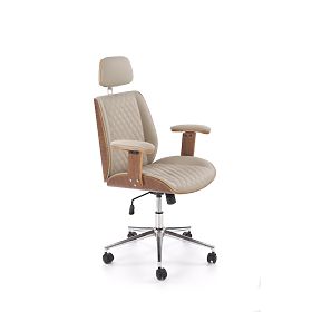 Fauteuil de bureau TIMBER noyer/beige