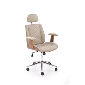 Fauteuil de bureau TIMBER noyer/beige