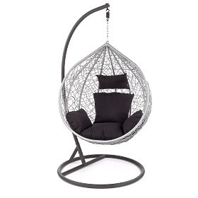 Fauteuil de jardin EGGY gris / noir (3p=1ks)