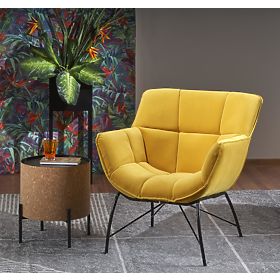 Fauteuil de relaxation BELTON jaune (1p=1 pièce), Halmar