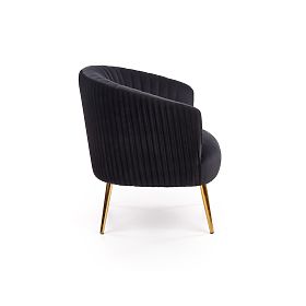 Fauteuil de relaxation CROWN noir / doré, Halmar