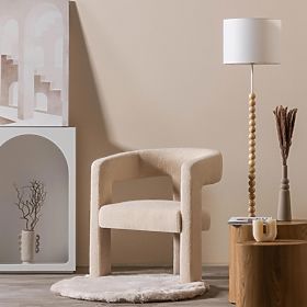 Fauteuil de relaxation Lory, bouclé, beige, lectus