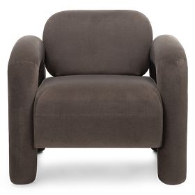 Fauteuil de relaxation Vico, marron, en velours, lectus