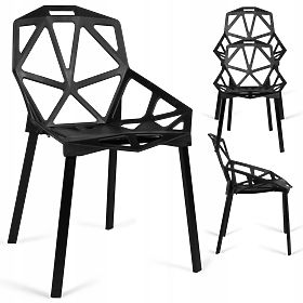 Fauteuil en dentelle moderne VECTOR noir