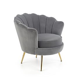 Fauteuil relax AMORINITO gris / doré, Halmar