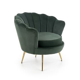 Fauteuil relax AMORINITO vert foncé / doré, Halmar