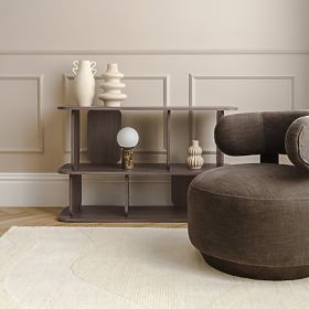 Fauteuil Relax Dolce, formes arrondies, espresso brun, noyer, lectus