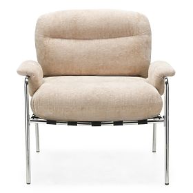 Fauteuil relax Inverno beige, chromé