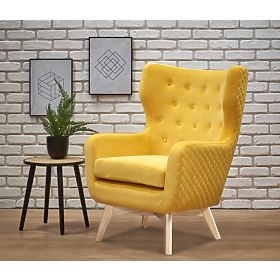 Fauteuil relaxant MARVEL jaune / naturel, Halmar