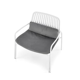 Fauteuil relaxant MELBY, cadre - blanc, revêtement - gris (2p=6pcs), Halmar