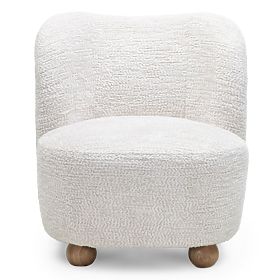 Fauteuil relaxant Monroe beige/naturel, formes arrondies, pieds boules, lectus