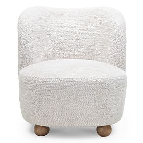 Fauteuil relaxant Monroe beige/naturel, formes arrondies, pieds boules
