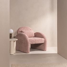 Fauteuil Relaxant Rainbow rose, boucle, arrondi, lectus