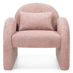 Fauteuil Relaxant Rainbow rose, boucle, arrondi, lectus