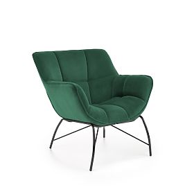 Fauteuil rembourré BELTON - vert bouteille, Halmar