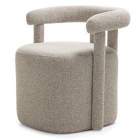Fauteuil rembourré Glen gris, formes arrondies, lectus