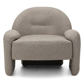 Fauteuil rembourré Sheli beige-gris chiné, boucle, formes arrondies, lectus