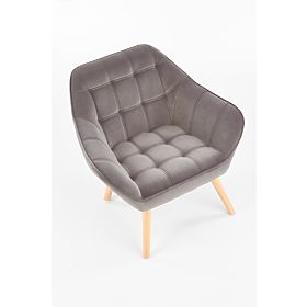 Fauteuil ROMEO - gris / naturel, Halmar