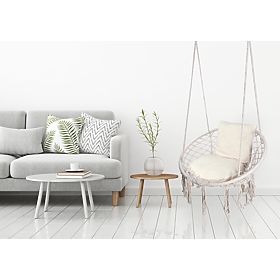 Fauteuil suspendu Nid de cigogne TOGO avec coussins crème