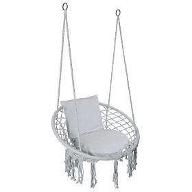 Fauteuil suspendu Nid de Cigogne TOGO avec coussins gris