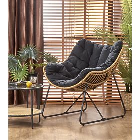Fauteuil WHISPER - noir / naturel, Halmar