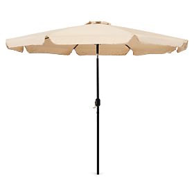 Grand parasol de jardin inclinable 3m avec manivelle beige